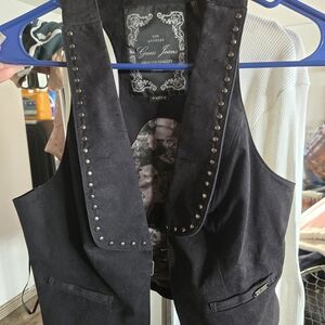 Guess Black and Silver Embroidered Vest